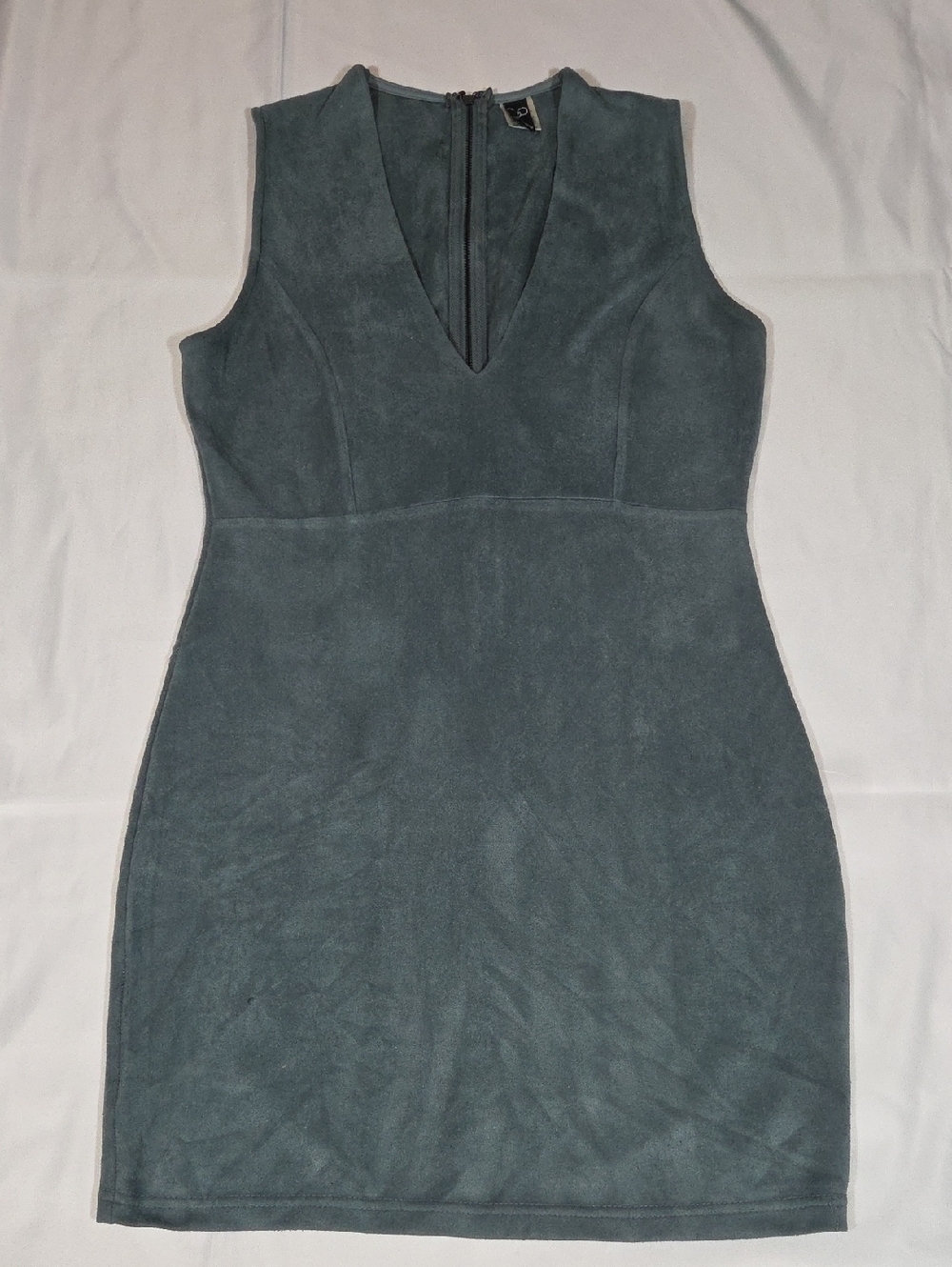 Windsor Womens Blue Faux Suede Sleeveless Fitted Dress  Size Large
